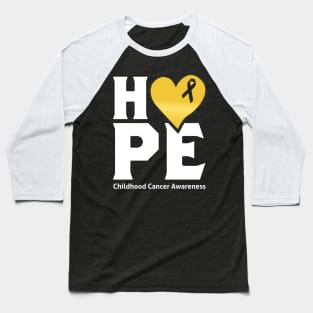 Hope For A Cure Childhood Cancer Awareness Support Childhood Cancer Warrior Gifts Baseball T-Shirt